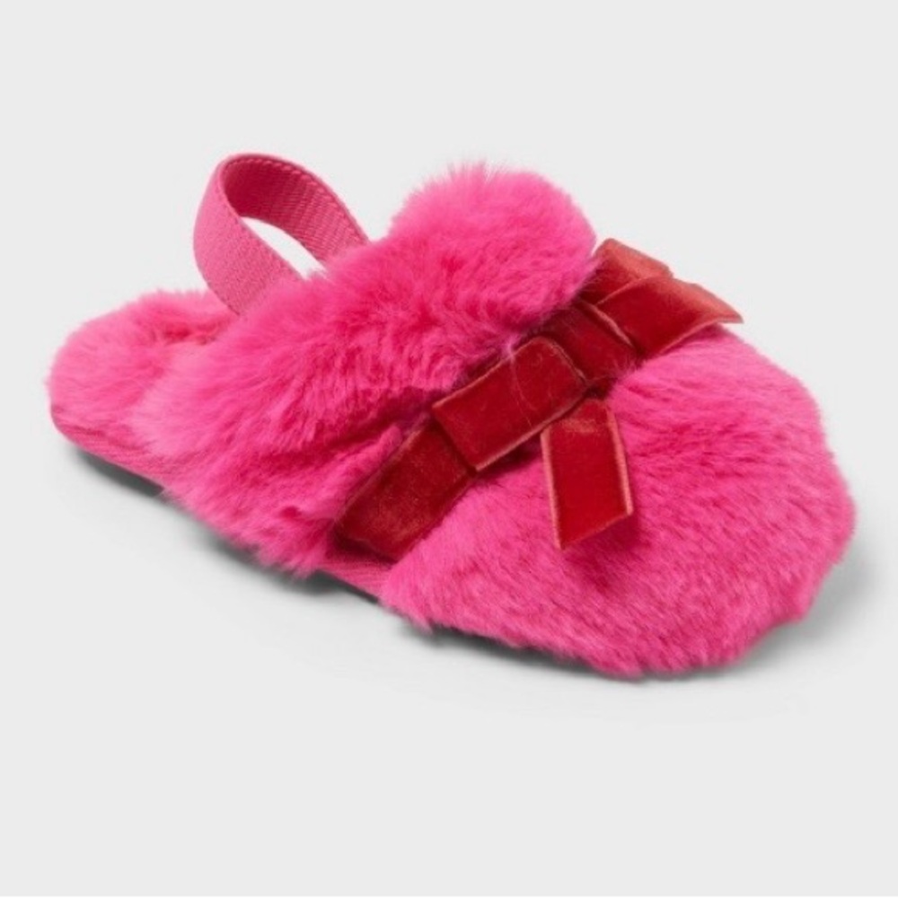 Toddler Adler Plush Scuff Slippers - Cat & Jack™ Pink Size 11T-12T new